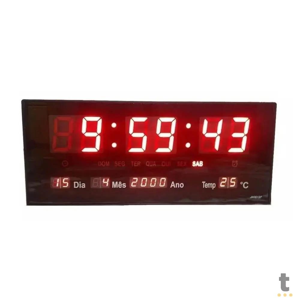 Relogio De Parede Led Digital C/ Data e Temperatura - JH3615 Truedata